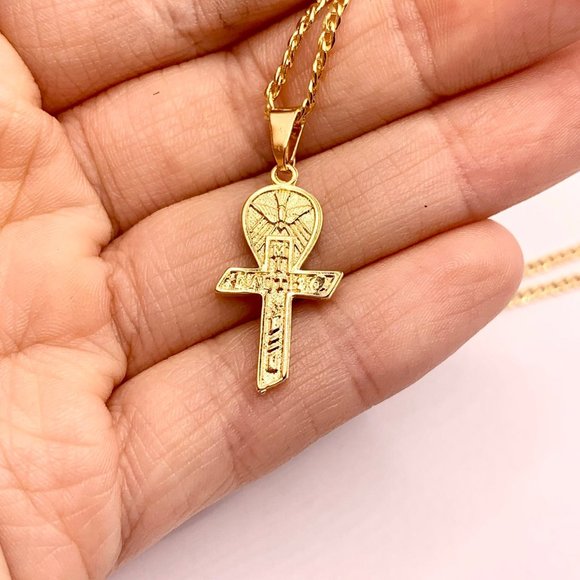 14K Yellow Gold filled Milgrain Religious Baptism - Picture 2 of 7